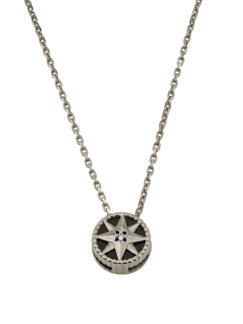 Колье из белого золота c бриллиантами и ониксом