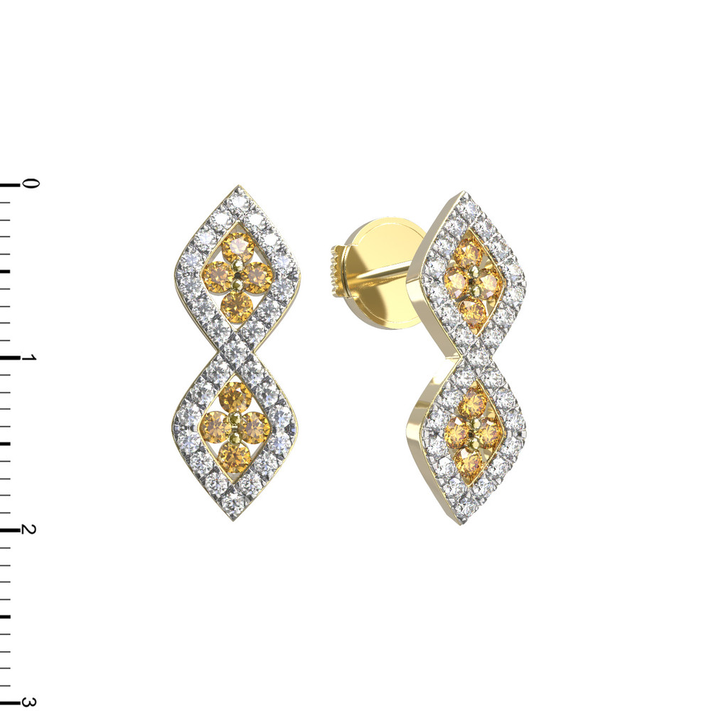 Серьги из лимонного золота c бриллиантами